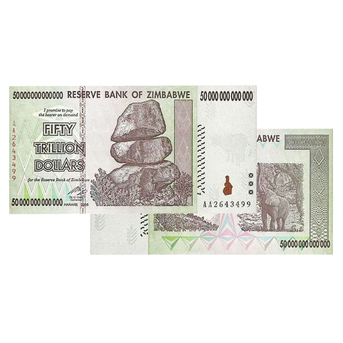 50 Trillion Zimbabwe Banknotes 2008 AA Series Uncirculated (UNC) 2008